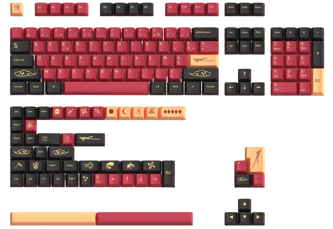 GMK Keycap RED Samurai Gamnity